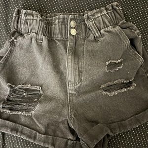 distressed jean shorts